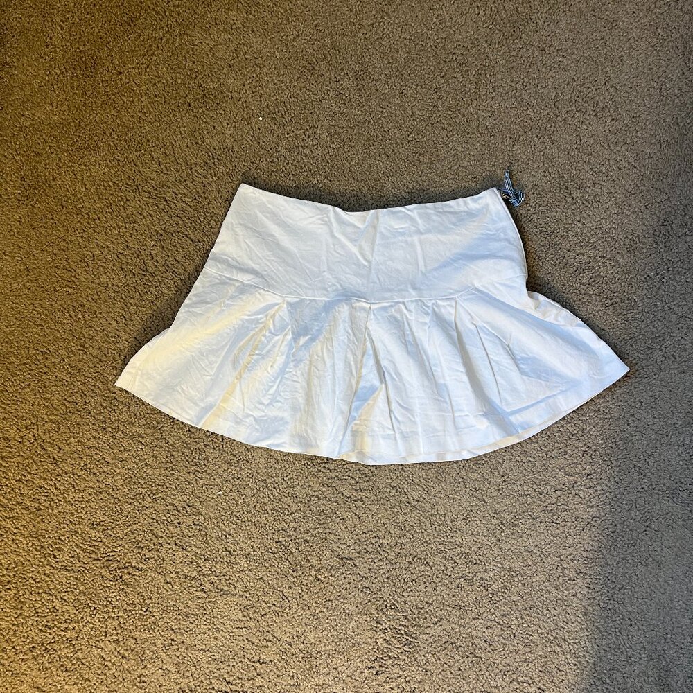 Y2K White, Pleated Cute A-Line Vintage Skater Tennis Skirt- Size 6